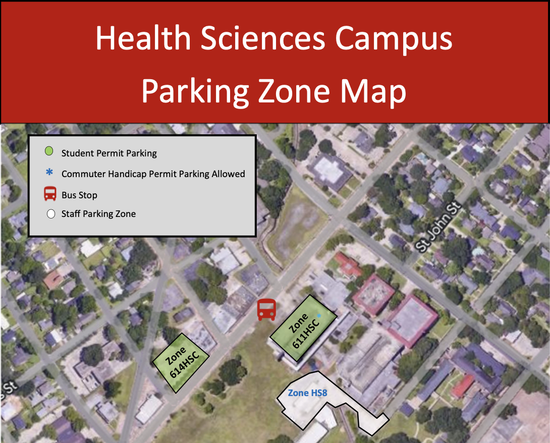 Health Sciences Parking Zone Map
