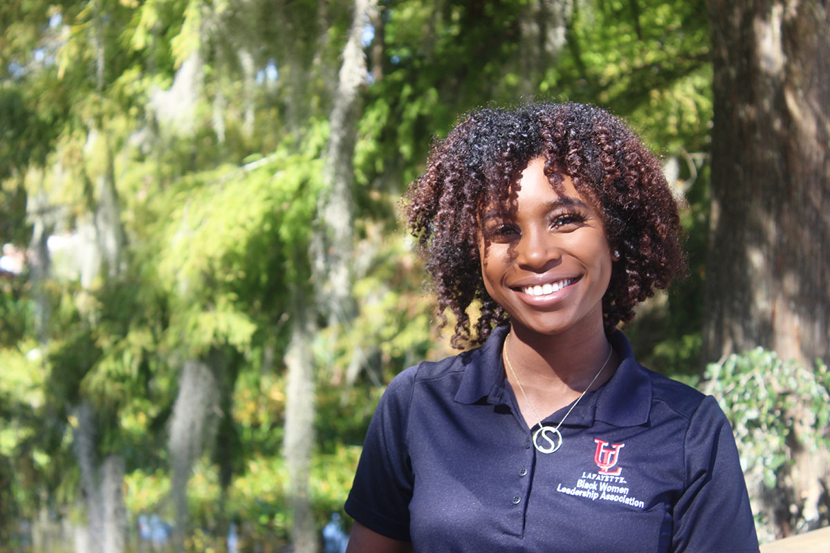 University of Louisiana at Lafayette student Alexis Stackhouse is a middle school education major and black student leader on campus