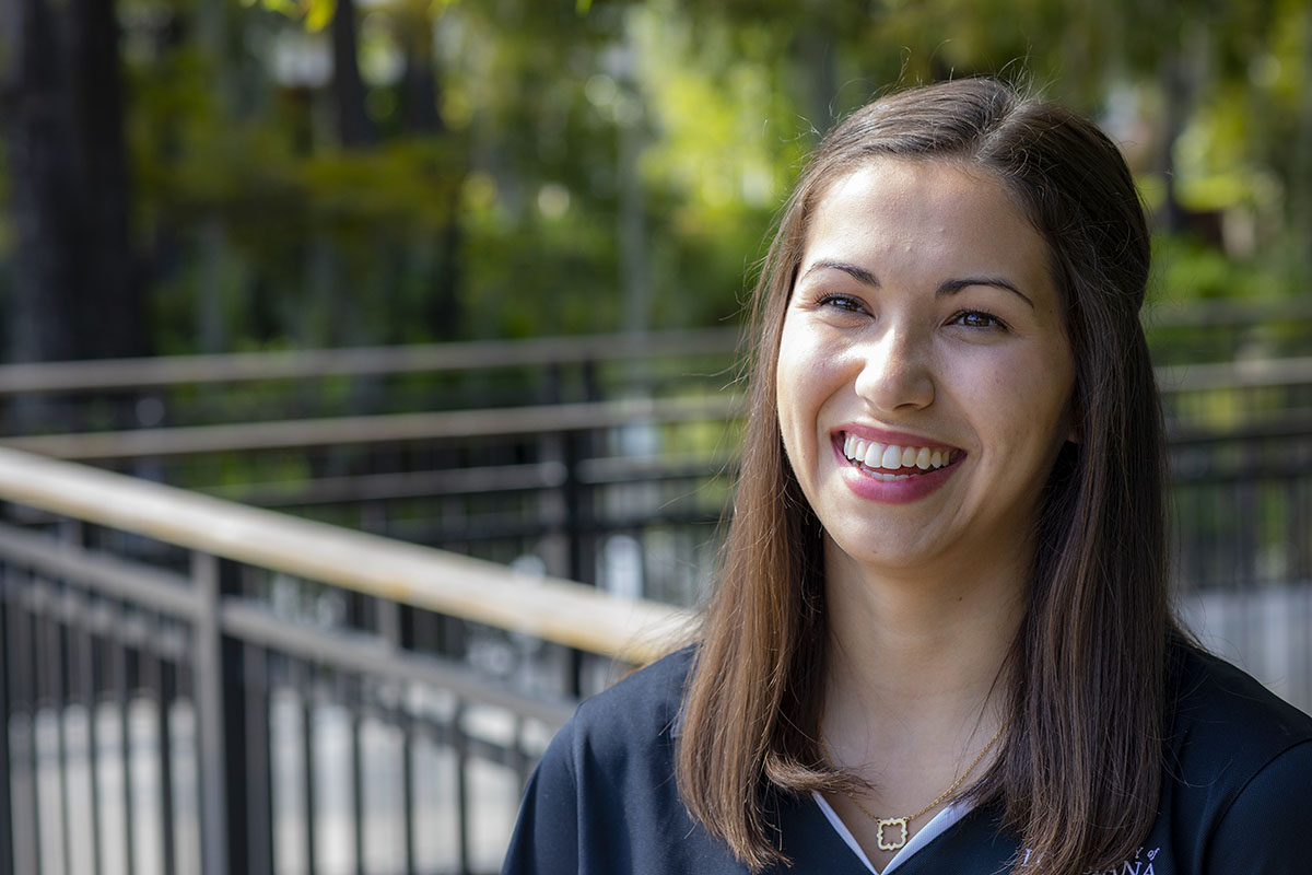 Political science pre-law major Olivia Guidry on the University of Louisiana at Lafayette campus