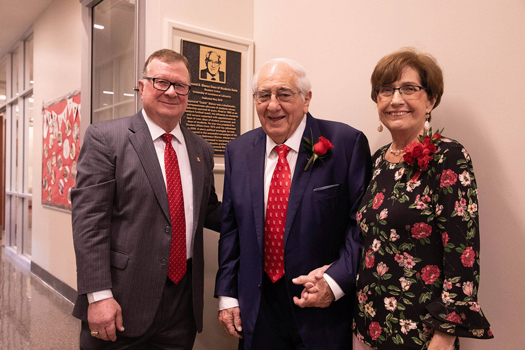 Raymond Blanco with Dr. Joseph Savoie and Gov. Kathleen Blanco