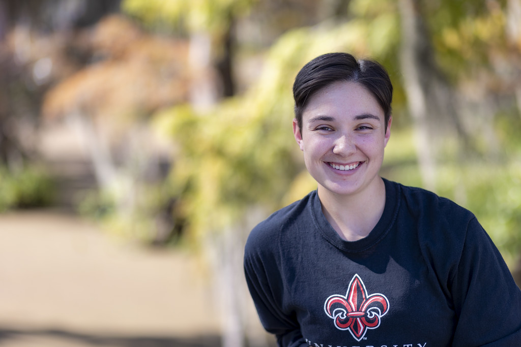 Photo of student Brittany Duhon captured at the University of Louisiana at Lafayette campus.