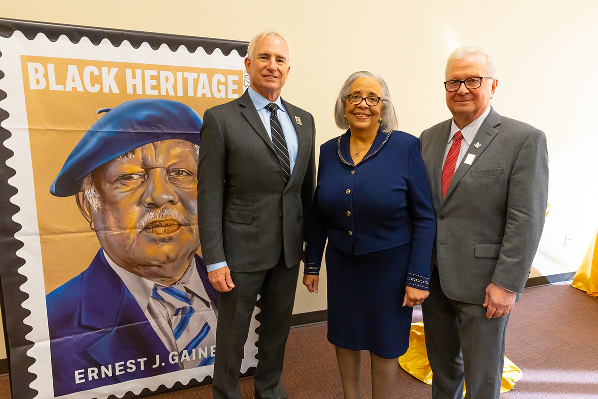 Gaines’ life, work remembered during U.S. Postal Service ceremony at UL Lafayette