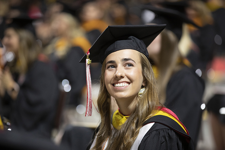 UL graduate student at commencement ceremony