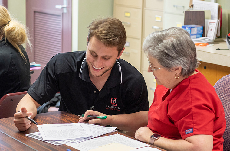 UL Lafayette nursing student with instructor