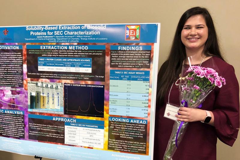 University of Louisiana at Lafayette engineering major Lauren Prudhomme at a research conference