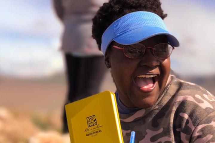 University of Louisiana at Lafayette geology major Niya Davis during her traveling field camp in national parks across the United States