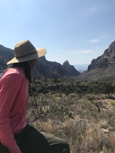 U L Lafayette geology major Abby Watson on a field camp experience in Big Bend National Park