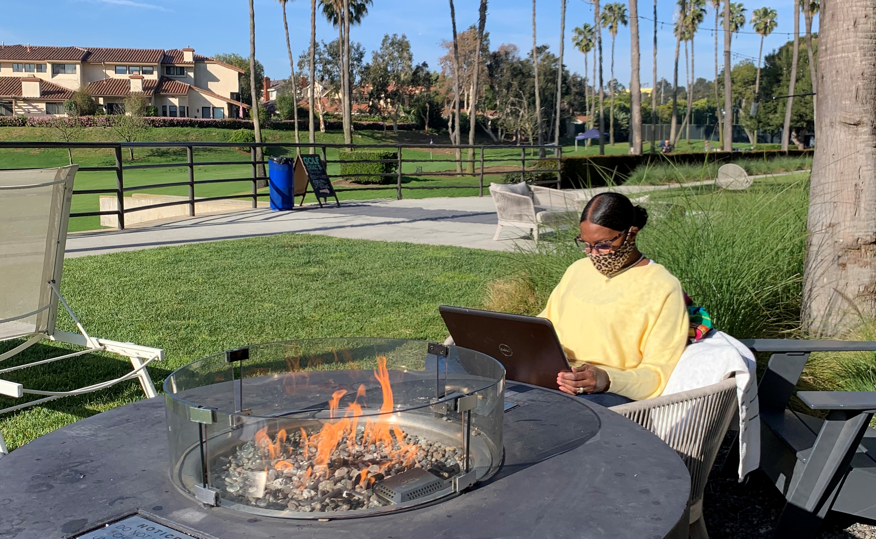 Sidni Shorter studying outside