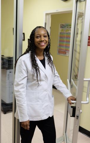 Dr. Iris Malone, DNP, in Northside High School's health center. She recently completed UL Lafayette's Graduate Certificate in Cardiovascular Nursing.